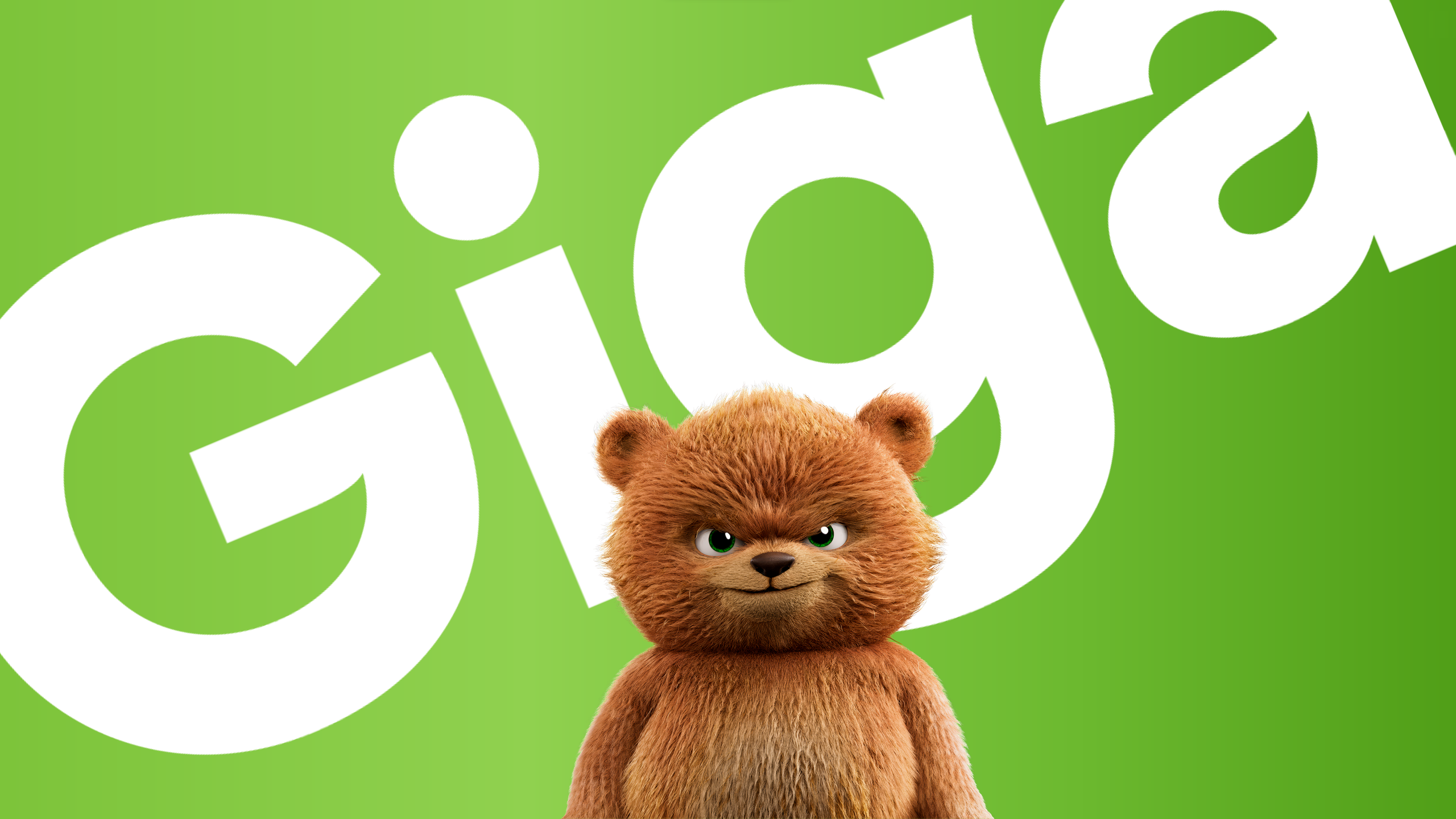 Gigan maskotti, vahvatahtoinen nalle