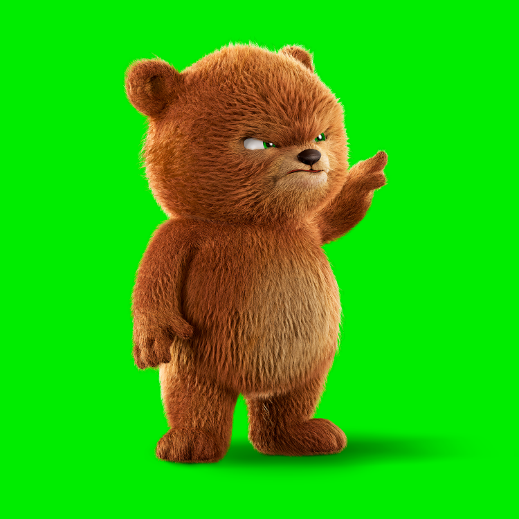 Gigan maskotti, vahvatahtoinen nalle